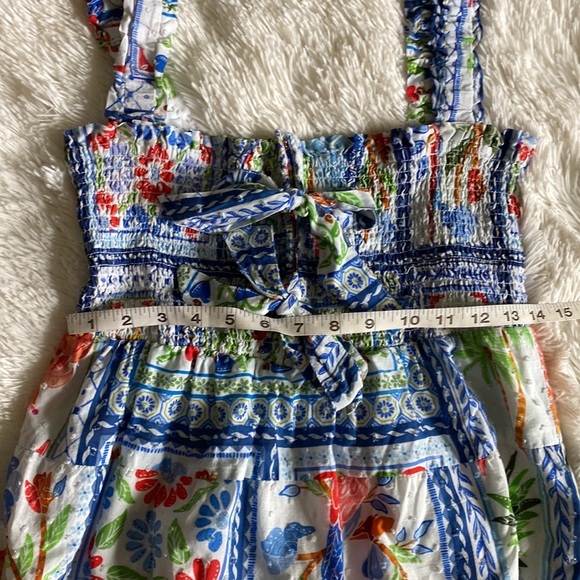 FARM Rio Tropical Tiles Linen-Blend Maxi Dress - Picture 6 of 11